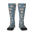 thumbnail image 1 of Easygdp French Bulldog Yoga Soccer Socks Sport Knee High Socks Calf Compression Athletic Socks for Men and Women, 1 of 9