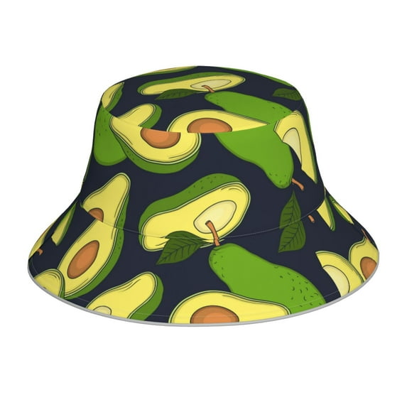 Easygdp Fresh Avocado Double-Sided Reflective Fisherman Hat for Outdoor and Night Walking, Unisex