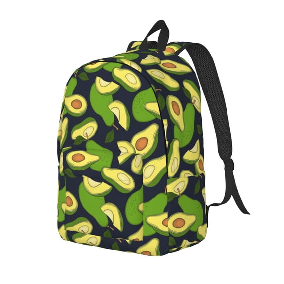 Easygdp Fresh Avocado Durable Canvas Laptop Backpack,Water-Resistant,Adjustable Shoulder Strap,Large Capacity,Lightweight, Fits 15-17in Laptops for School,Work,Travel-Small