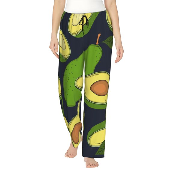 Easygdp Fresh Avocado Women's Drawstring Pajama Pants | Lounge Joggers Sweatpants | Comfy Sleepwear | Yoga Pants-Large