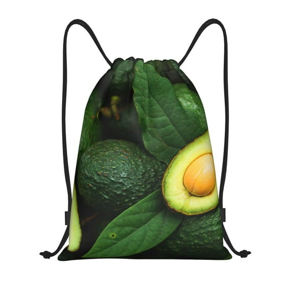 Easygdp Fresh Avocados Drawstring Backpack, Beach Sackpack, Travel Sackpack Lightweight for Sports, Gym, Travel, Swimming -