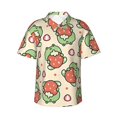 thumbnail image 1 of Easygdp Frog Hold Strawberry Men's Hawaiian Shirts Print Lapel Short Sleeve for Beach, vacation, party, casual occasions - Large, 1 of 9