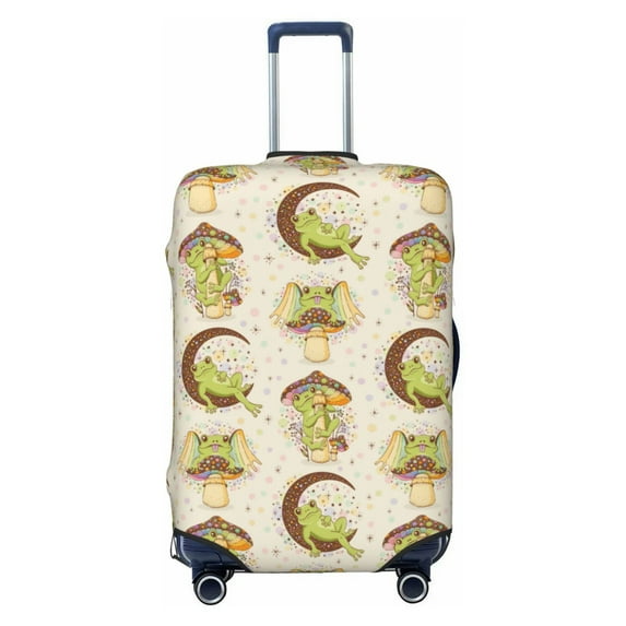 Easygdp Frogs Double-Sided Printed Elastic Suitcase Protective Cover,Invisible Zipper, Business Trip Luggage Cases,Washable And Resistant To Falling -Medium