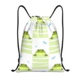 thumbnail image 1 of Easygdp Frogs and Dragonflies Drawstring Backpack, Beach Sackpack, Travel Sackpack Lightweight for Sports, Gym, Travel, Swimming - Small, 1 of 9