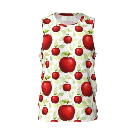Easygdp Fruit Apples Men's Mesh Basketball Jersey Quick Drying Sleeveless Shirts Fitted Muscle Tank Tops Sport Round Neck T-Shirt - X-Large