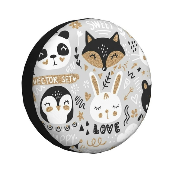Easygdp Funny Animals Series Automobile Tire Dust Cover, 14-17in Spare Tire Cover Universal Fit for Trailer, Car, Truck, SUV, Jeep - 16 inch