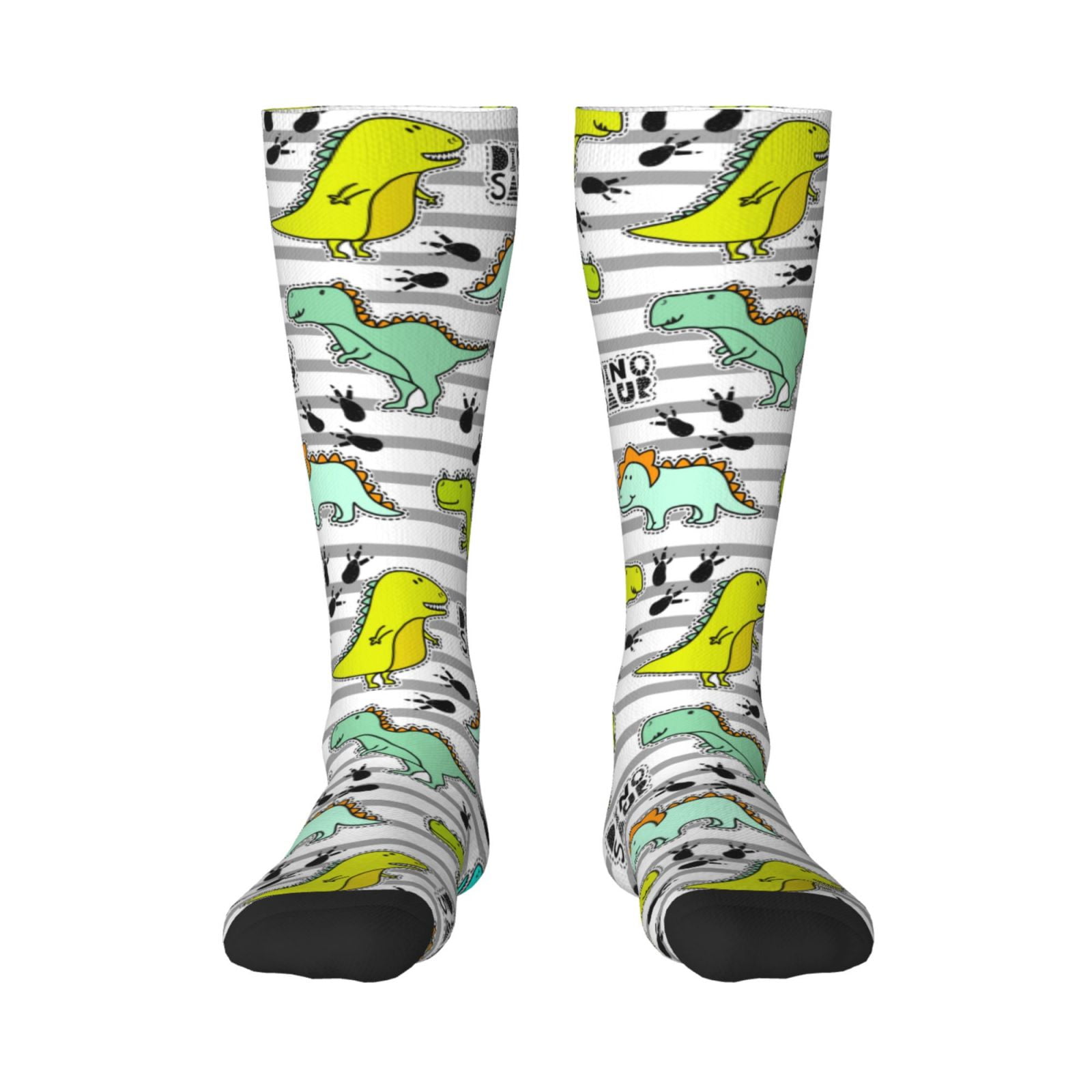 Easygdp Funny Dinosaurs on Stripes Soccer Socks Sport Knee High Socks ...