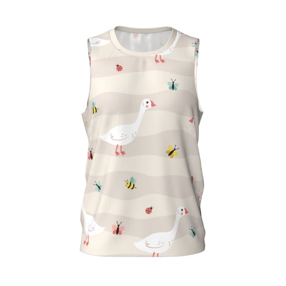 Easygdp Funny Goose1 Men's Mesh Basketball Jersey Quick Drying Sleeveless Shirts Fitted Muscle Tank Tops Sport Round Neck T-Shirt - X-Large