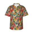 thumbnail image 1 of Easygdp Funny Owl Bird Men's Hawaiian Shirts Print Lapel Short Sleeve for Beach, vacation, party, casual occasions - Large, 1 of 9