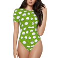 thumbnail image 1 of Easygdp Funny Sheep Doing Yoga Women'S Waist-Cinching Short-Sleeved Onesie, Olastic Onesiet,Snaps At Bottom,Easy To Put On And Take Off - Medium, 1 of 9