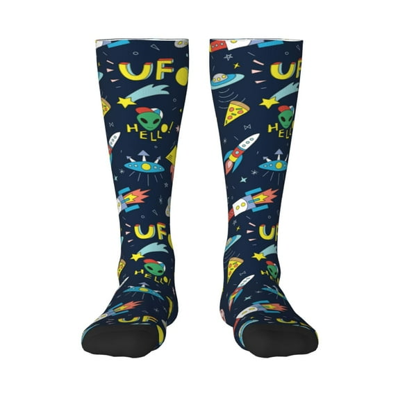 Easygdp Funny Spaceships Fashionable Adult Sockings&Sports Sockings&Breathable Sockings, Non-Pilling,Contrasting Color Design