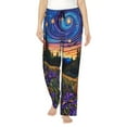 thumbnail image 1 of Easygdp Galactic Night Over Meadow Women's Drawstring Pajama Pants | Lounge Joggers Sweatpants | Comfy Sleepwear | Yoga Pants-X-Large, 1 of 6