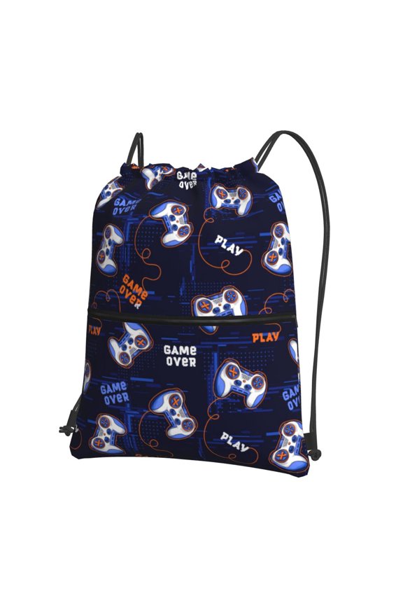 Game Pads Drawstring Backpack Gym Bag,Sport Gym Sackpack,Gym Sack with Side Pocket for Men Women