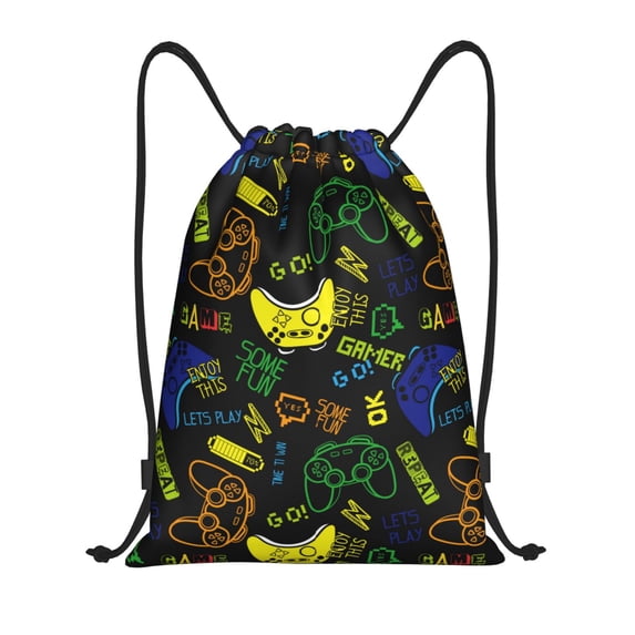 Easygdp Game Play Drawstring Backpack, Beach Sackpack, Travel Sackpack Lightweight for Sports, Gym, Travel, Swimming - Medium