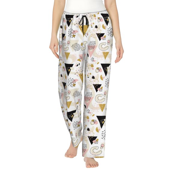 Easygdp Geometric Triangle Women's Drawstring Pajama Pants | Lounge Joggers Sweatpants | Comfy Sleepwear | Yoga Pants-Medium