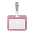 thumbnail image 1 of Easygdp Glitter Pink Card Badge Holder Work Badge Sleeve for Office, School, Factory, ID Credit Cards, Driver Licenses and Passes, 1 of 7