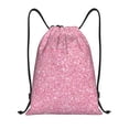 thumbnail image 1 of Easygdp Glitter Pink Drawstring Backpack, Beach Sackpack, Travel Sackpack Lightweight for Sports, Gym, Travel, Swimming - Small, 1 of 9