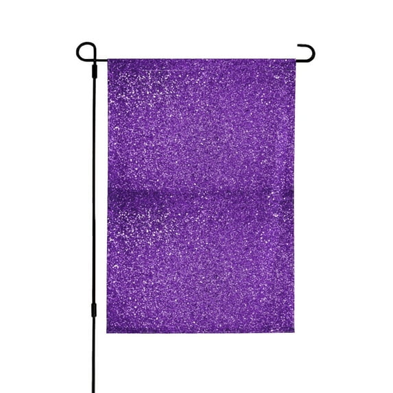 Easygdp Glitter Purple Garden Flag Yard Flag Welcome Flag, Double-Sided, Weather Resistant for Outdoor Decor - 28"x40"