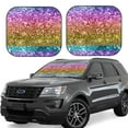 thumbnail image 1 of Easygdp Glitter Rainbow 2 Pcs Windshield Sun Shade,Foldable Car Front Window Sun Shade Protection,Blocks Heat And Sunlight,Car Interior Accessories - Small, 1 of 7