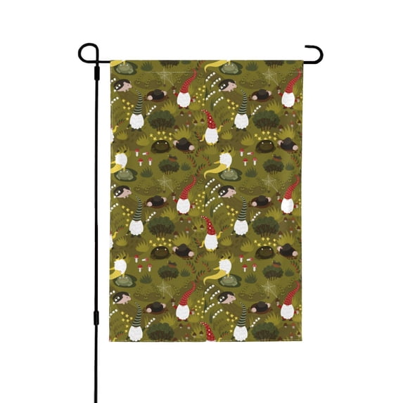 Easygdp Gnomes Playing in the Garden Garden Flag Yard Flag Welcome Flag, Double-Sided, Weather Resistant for Outdoor Decor - 12.5"x18"