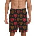 thumbnail image 1 of Easygdp Gold Glitter Heart Men's Short Pajama Pants, Sleep Shorts, Household Pants, Casual Pants with Pockets - X-Large, 1 of 9