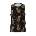 thumbnail image 1 of Easygdp Gold Glitter Pineapples Men's Mesh Basketball Jersey Quick Drying Sleeveless Shirts Fitted Muscle Tank Tops Sport Round Neck T-Shirt - X-Large, 1 of 9