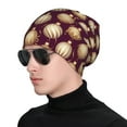 thumbnail image 1 of Easygdp Golden Christmas Balls Knit Beanie, Soft Beanie Hat, Daily Beanie in Fine Knit for Women Men Winter, 1 of 7