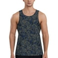 thumbnail image 1 of Easygdp Golden Peonies Men's Tank Top, Sleeveless Muscle T Shirts, Breathable, Quick-Dry, Loose for Gym, Running, Fitness - Small, 1 of 9