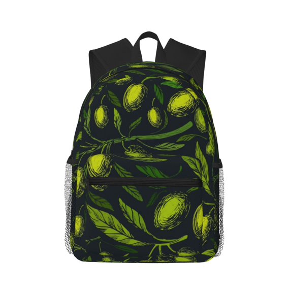 Easygdp Green Branch Olive Casual Laptop Backpack, Large Capacity Schoolpack for School, Travel, Business