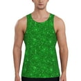 thumbnail image 1 of Easygdp Green Glitter Men's Tank Top, Sleeveless Muscle T Shirts, Breathable, Quick-Dry, Loose for Gym, Running, Fitness - 4X-Large, 1 of 9