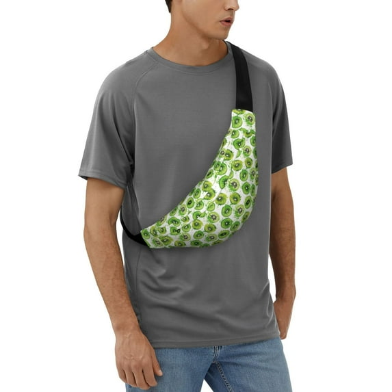 Easygdp Green Kiwi Fanny Pack for Men Women,Fashion Waist Packs,Travel Hiking Chest Bag Daypack