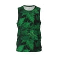 thumbnail image 1 of Easygdp Green Leave Fern Men's Mesh Basketball Jersey Quick Drying Sleeveless Shirts Fitted Muscle Tank Tops Sport Round Neck T-Shirt - Small, 1 of 9