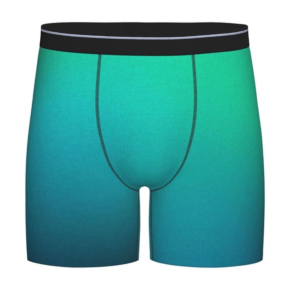 Easygdp Green Turquoise Teal Men's Boxer Briefs Men’s Underwear Boxer Briefs for Men