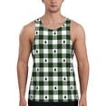 thumbnail image 1 of Easygdp Green White Christmas Tree Lumberjack Plaid Men's Tank Top, Sleeveless Muscle T Shirts, Breathable, Quick-Dry, Loose for Gym, Running, Fitness - Small, 1 of 9