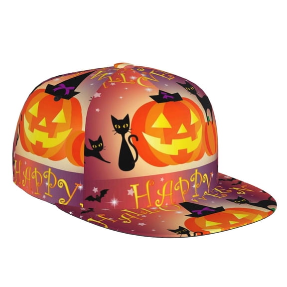 Easygdp Halloween Baseball Cap with Adjustable Flat Suitable for Head Circumference 22.4-23.6 in