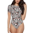 thumbnail image 1 of Easygdp Halloween Gnome Women's One-Piece Swimsuit Slim Fit Crew Neck Bodysuit Athletic Swimwear with Concealed Buckle - X-Large, 1 of 9