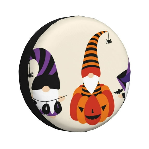 Easygdp Halloween Gnomes1 Wheel Cover,Spare Tire Cover,4-17in Spare Tire Cover Universal Fit for Trailer, Car, Truck, SUV, Jeep-14 inch