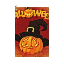 Easygdp Halloween Pumpkin Golf Towel 24x16in for Men and Women with Carabiner Clip for Easy Attachment