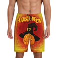 thumbnail image 1 of Easygdp Halloween Pumpkin Men's Short Pajama Pants, Sleep Shorts, Household Pants, Casual Pants with Pockets - Small, 1 of 9