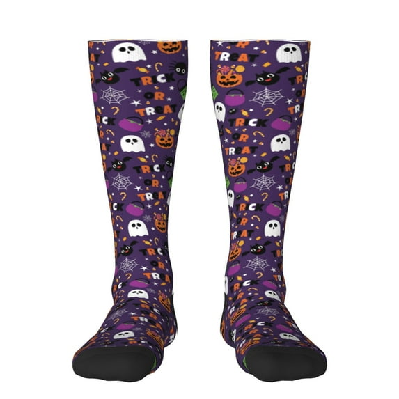 Easygdp Halloween Sweet Candy Soccer Socks Sport Knee High Socks Calf Compression Athletic Socks for Men and Women