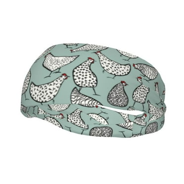 Easygdp Hand Drawn Chickens Sports Headband Non Slip Headband Unisex for Head Circumference 19.6 - 22.4 inch