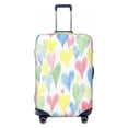 thumbnail image 1 of Easygdp Hand Drawn Colored Hearts Print Elastic and Washable Suitcase Protective Cover with Hidden Zipper Fits 18-32 inch Luggage -X-Large, 1 of 9