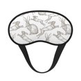 Easygdp Hand Drawn Rabbit Sleep Mask Silk Eye Mask for Sleeping