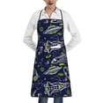 thumbnail image 1 of Easygdp Hand Drawn Rockets Apron Waterdrop Resistant with 2 Pockets,Oil Resistant Cooking Kitchen Chef Apron for Women Men, 1 of 7