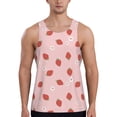 thumbnail image 1 of Easygdp Hand Drawn Strawberry Men's Tank Top, Sleeveless Muscle T Shirts, Breathable, Quick-Dry, Loose for Gym, Running, Fitness - 4X-Large, 1 of 9