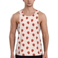 thumbnail image 1 of Easygdp Hand Drawn Strawberry Men's Tank Top, Sleeveless Muscle T Shirts, Breathable, Quick-Dry, Loose for Gym, Running, Fitness - Large, 1 of 9