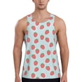 thumbnail image 1 of Easygdp Hand Drawn Strawberry Men's Tank Top, Sleeveless Muscle T Shirts, Breathable, Quick-Dry, Loose for Gym, Running, Fitness - XX-Large, 1 of 9