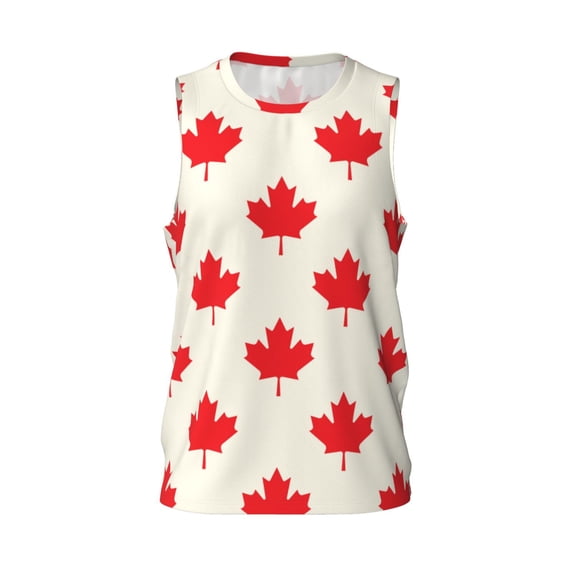 Easygdp Happy Canada Day Men's Mesh Basketball Jersey Quick Drying Sleeveless Shirts Fitted Muscle Tank Tops Sport Round Neck T-Shirt - XX-Large