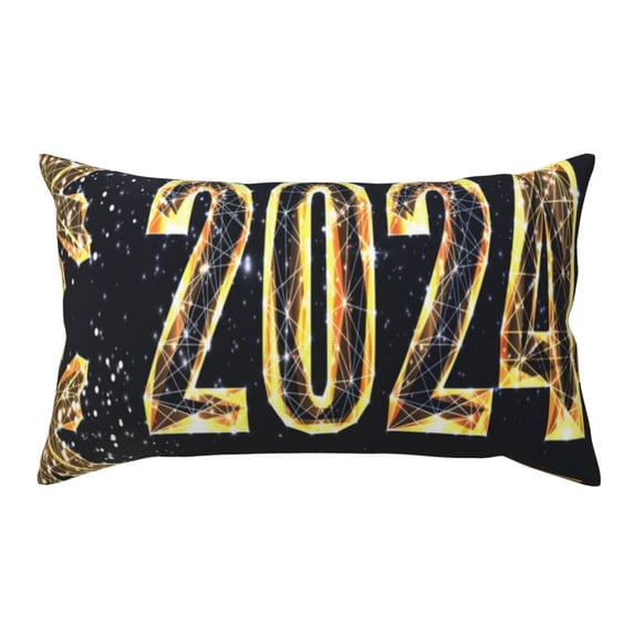 Easygdp Happy New Year 2024 (5) Envelope Closure Pillowcase - 20x36in, Queen Pillowcase, Breathable, Stain-Resistant, Wrinkle-Free