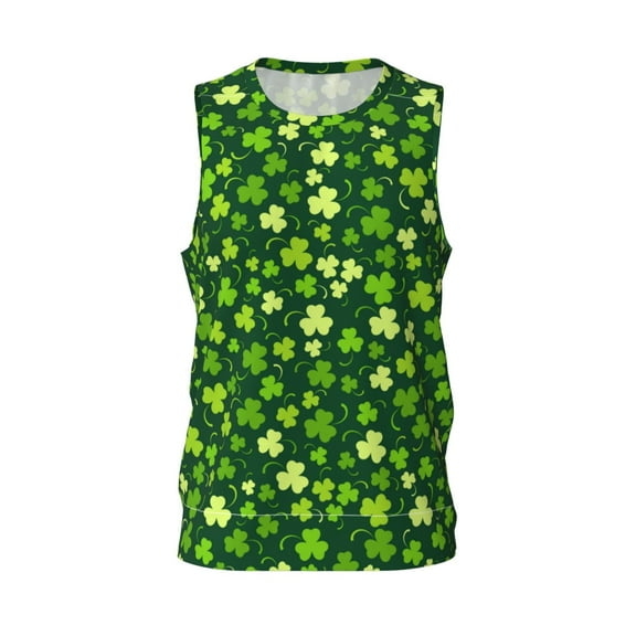 Easygdp Happy St. Patrick's day Men's Mesh Basketball Jersey Quick Drying Sleeveless Shirts Fitted Muscle Tank Tops Sport Round Neck T-Shirt - Large